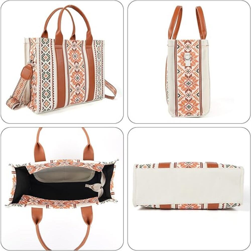 Didida Bohemian Tote Bag Women Hobo Handbag Padding Shoulder Bag Top Handle - Picture 3 of 5
